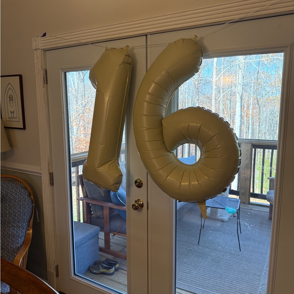 Sand/Tan Number 16 Party Balloons